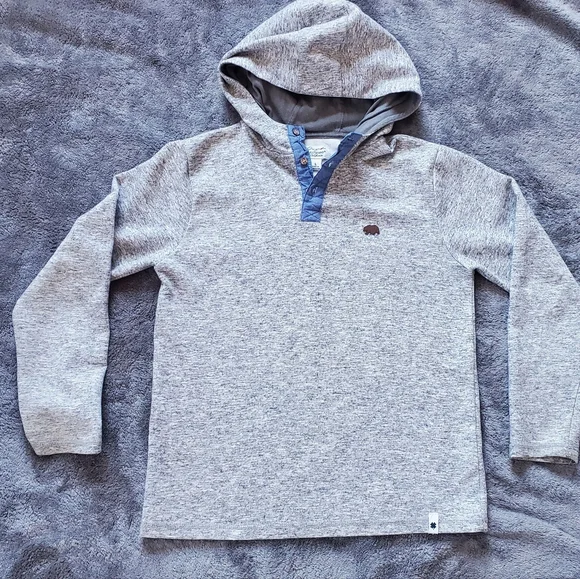 Lucky Brand Hoodie Sweatshirt Youth Large Gray Logo Long Sleeve - Picture 1 of 9